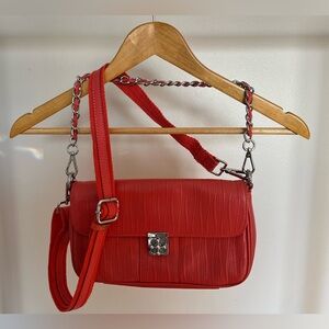 Women’s DAMBOLO Paris Fashion Purse / Handbag / Shoulder Bag / Clutch Coral🪸